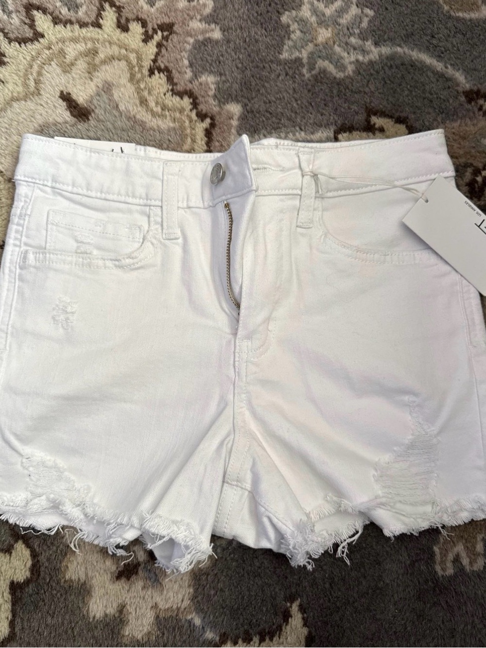 Vervet Women's White Distressed Denim Shorts
